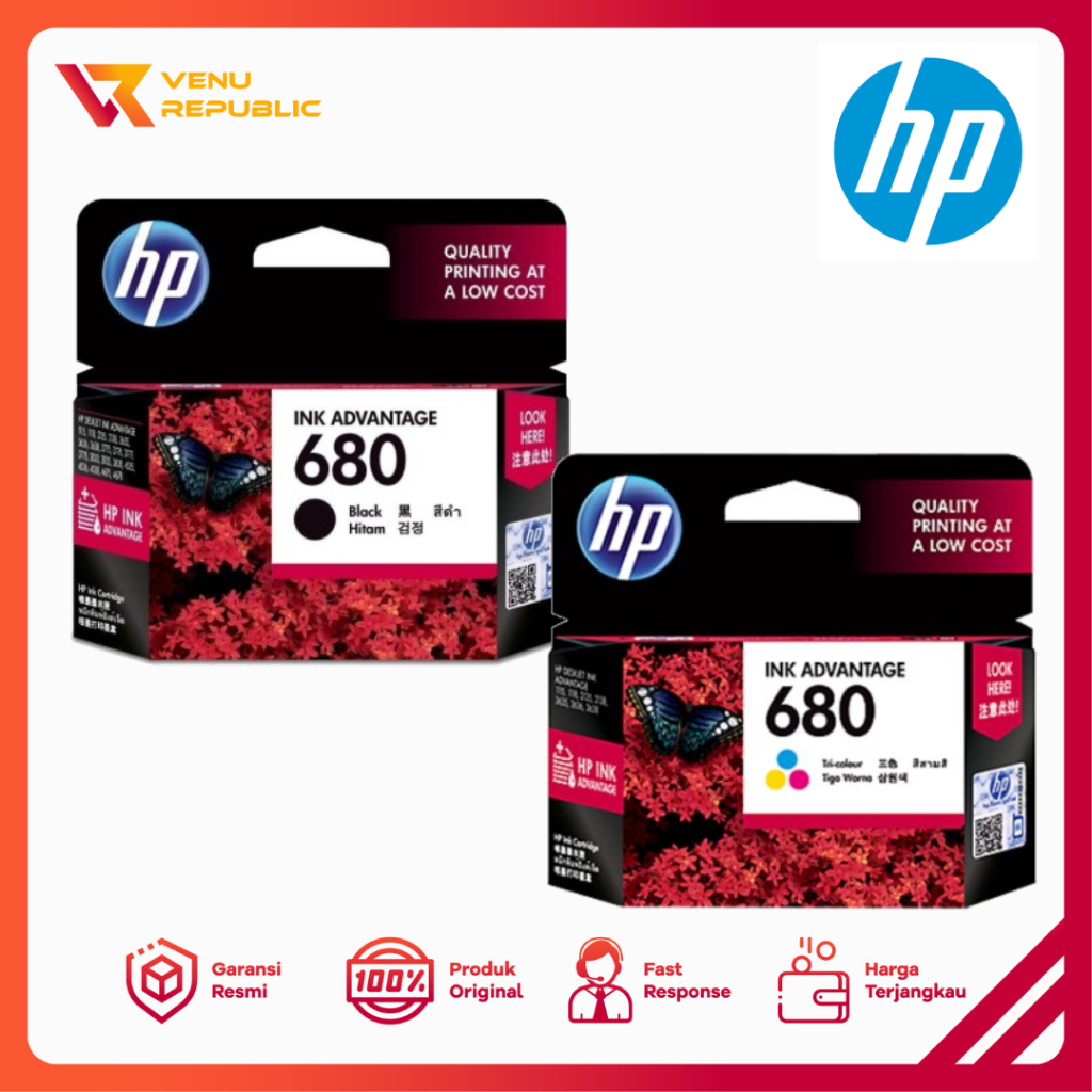 Tinta Printer HP Original 680  DeskJet 2135 2677 5276