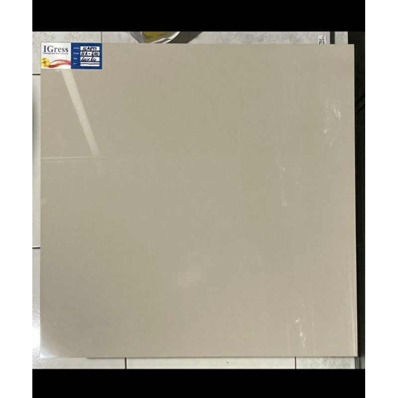 GRANIT LANTAI 60X60 CREAM POLOS GLOSSY IGRESS