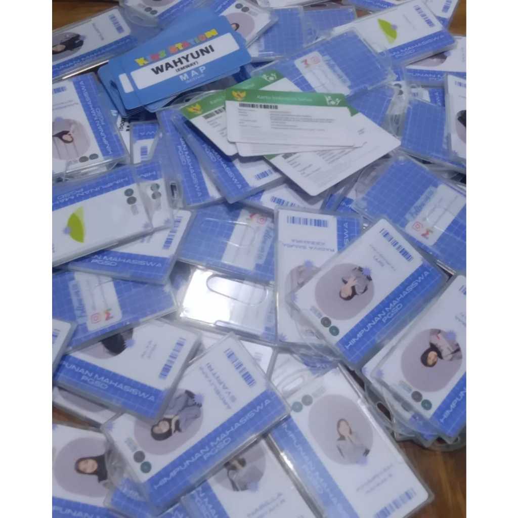

CETAK ID CARD + CARD HOLDER BAHAN PVC PENGERJAAN CEPAT 1 HARI SELESAI