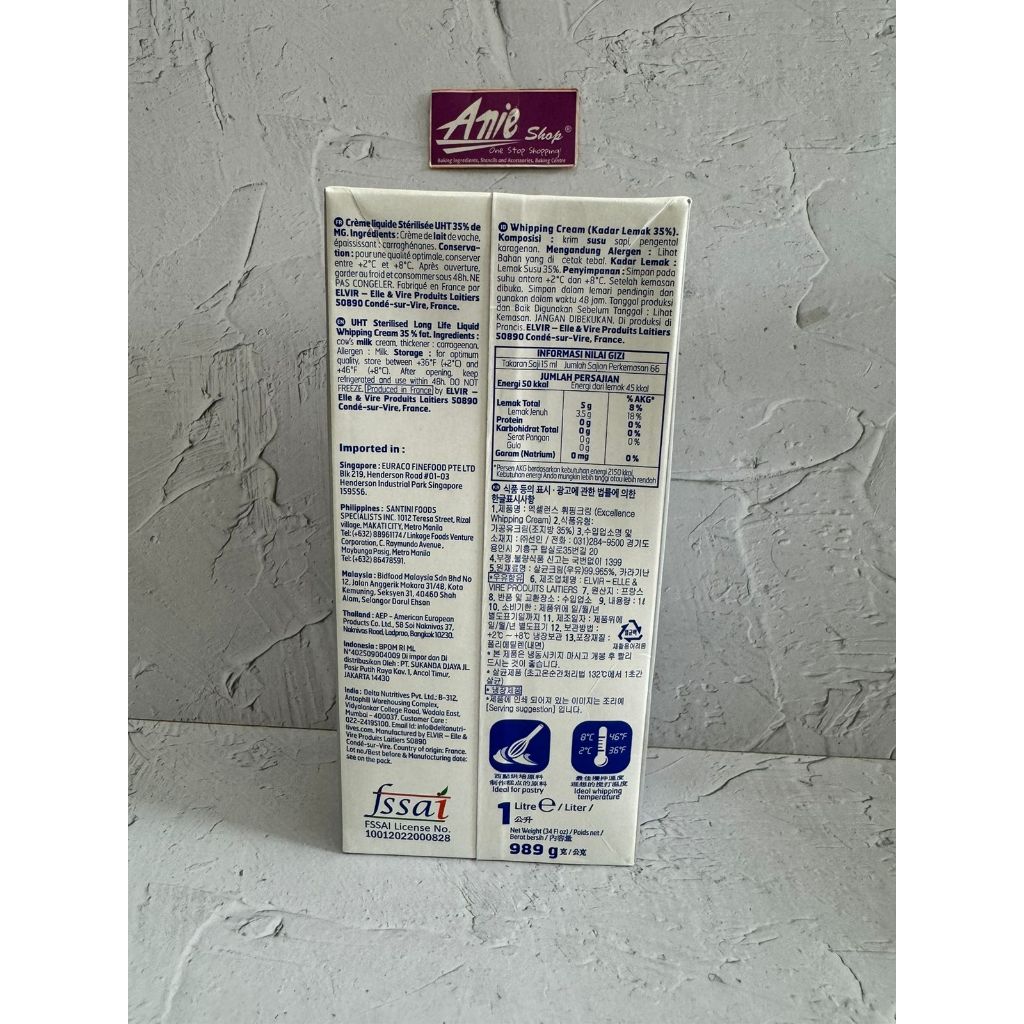 

RB elle&vire whipping cream/krim susu