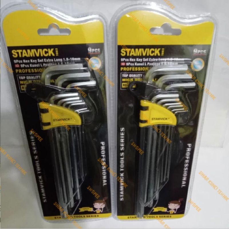 Kunci L Bintang 1Set STAMVICK / Kunci L Baja Extra Long STAMVICK
