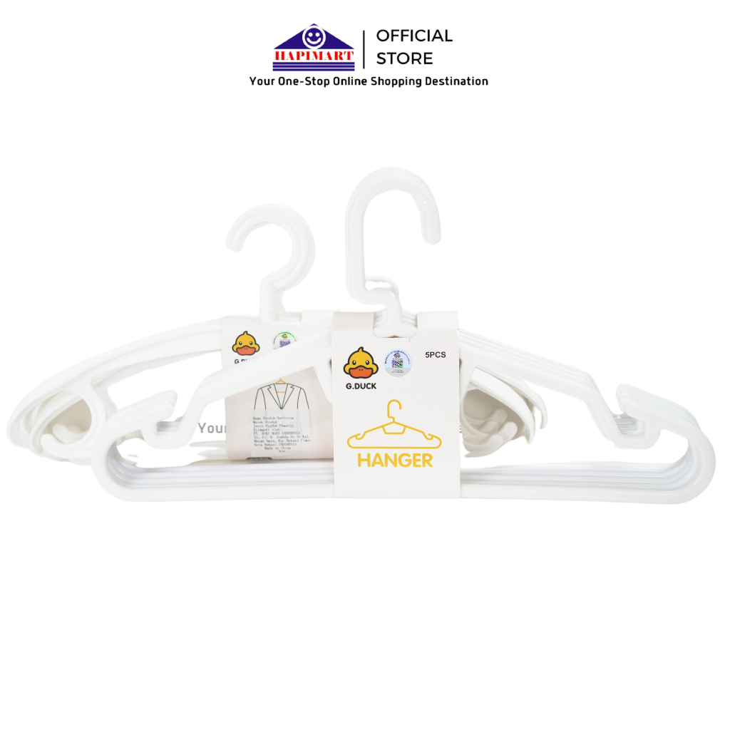 4 IN 1 Gantungan Baju Warna Putih Baju Karakter Bebek Putih/Hanger Baju Dewasa Anak Anak 2 Modei Isi