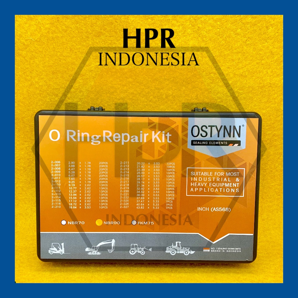 NBR-90 Rubber Oring O-ring Box Set INCH AS568 - Karet Seal Anti Bocor - Motor - Mobil - PCP - Sepeda