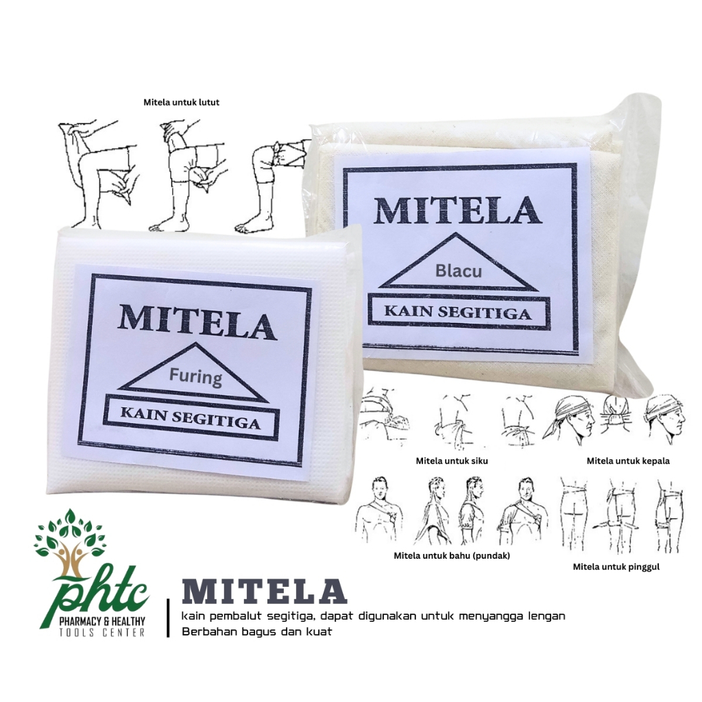 Mitela l Kain Segitiga Putih l Kain P3K l Kain Pembalut Segitiga l Mitella