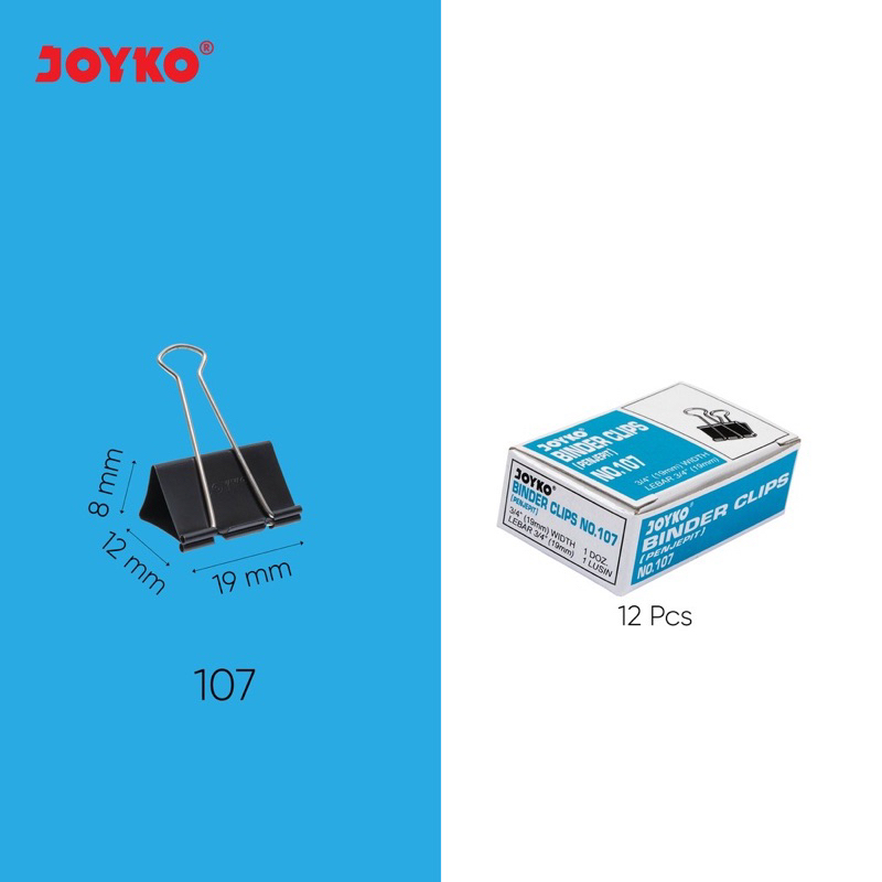 

Binder Clip Klip Penjepit Kertas Joyko Black 107