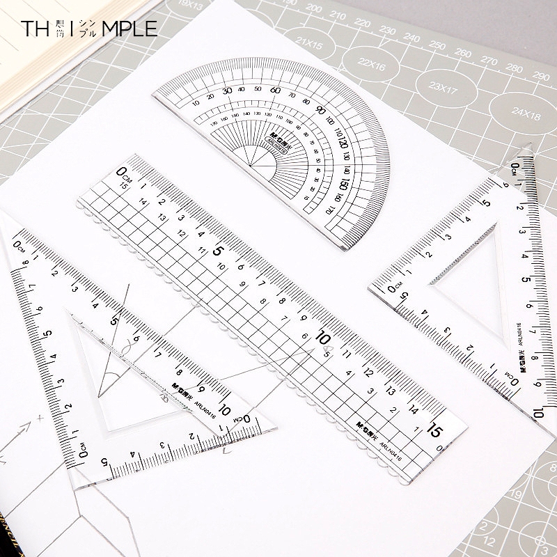 

Ruler Penggaris Akurat Transparant model Muji Style 15 18 20 cm dan geometry - Thimple