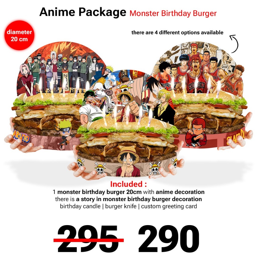 

Anime Package Monster Birthday Burger 20 cm ( Birthday Cake Aesthetic )