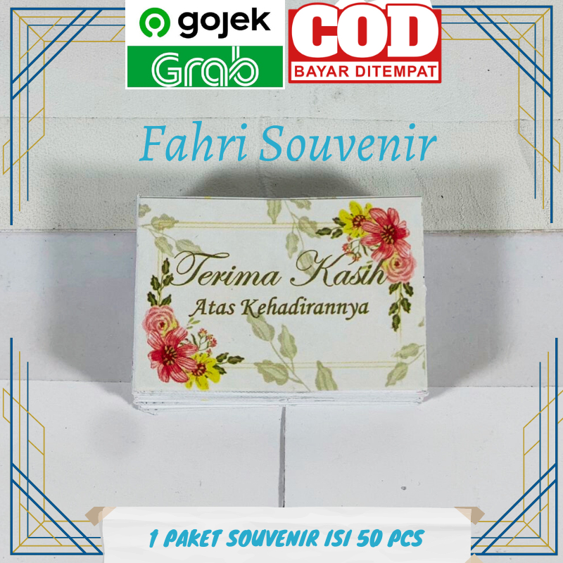 TERMURAH BISA COD Kartu ucapan terimakasih untuk souvenir pernikahan TANPA NAMA Isi kurang lebih 100