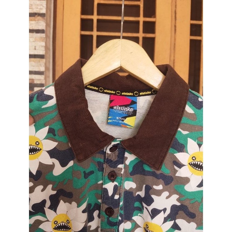 kaos kerah polo elstinko full embos full print
