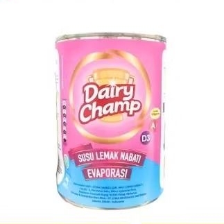 

susu evaporasi dairy champ 390 gr per kaleng/evaporated milk dairy champ/susu evap merek bukan sunbay/khusus gojek/grab