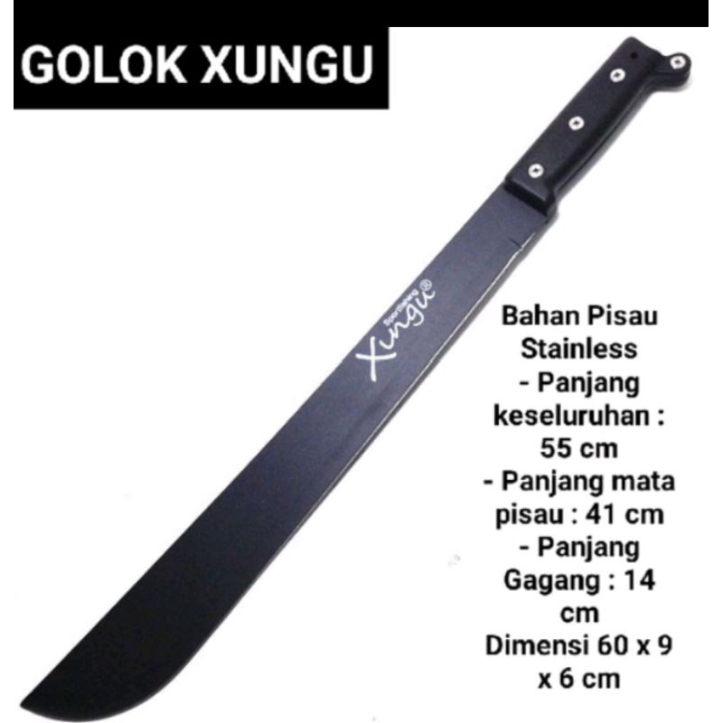 Pisau Panjang Hitam / Pisau XUNGU / Pisau Hitam Pisau OUTDOOR XUNGU Pisau  Hunting