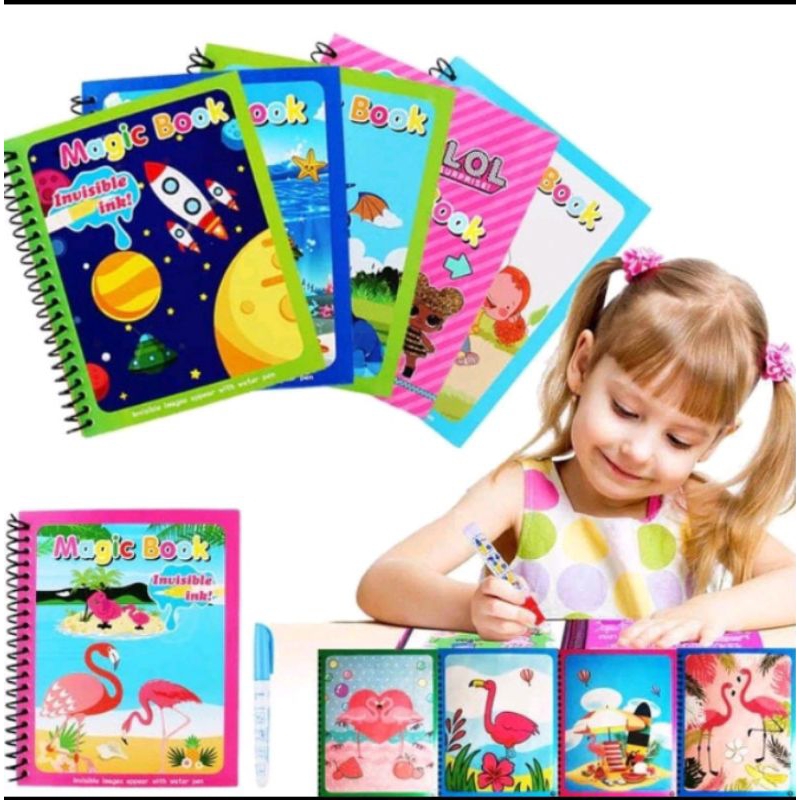 

Magic Water Book Mainan Edukatif Mewarnai Edukasi Bisa Dipakai Berulang Kali Karakter Lucu Menarik