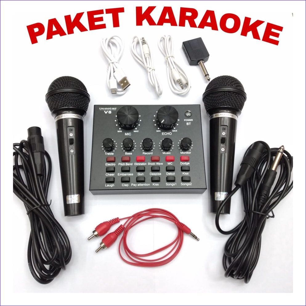 Alat karaoke kluarga di rumah Soundcard Bluetooth Audio USB External f Q7A9
