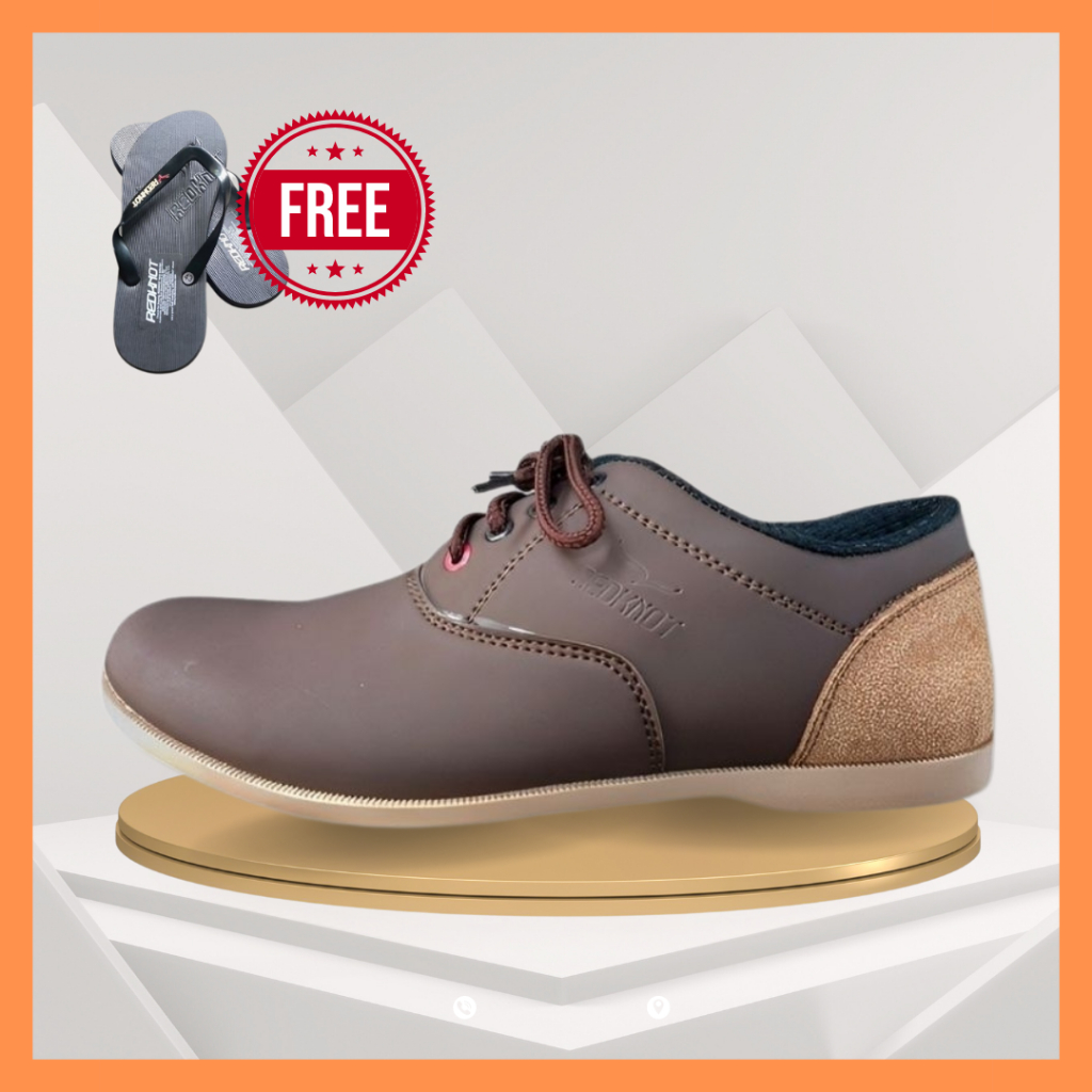 Sepatu Casual Pria Kulit Suede Original Redknot Yolo Cokelat