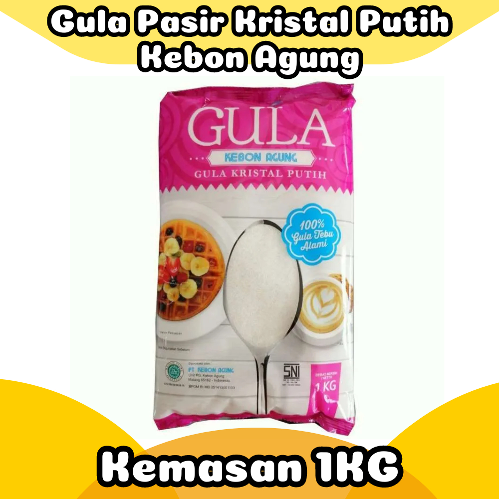 

Gula Pasir Kristal Putih Kebon Agung Kemasan 1KG