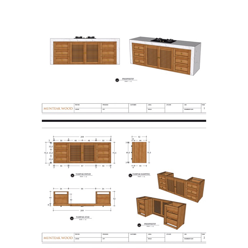 Pintu Dapur Kitchen Set Kayu Jati / Pintu Dapur Kayu Jati