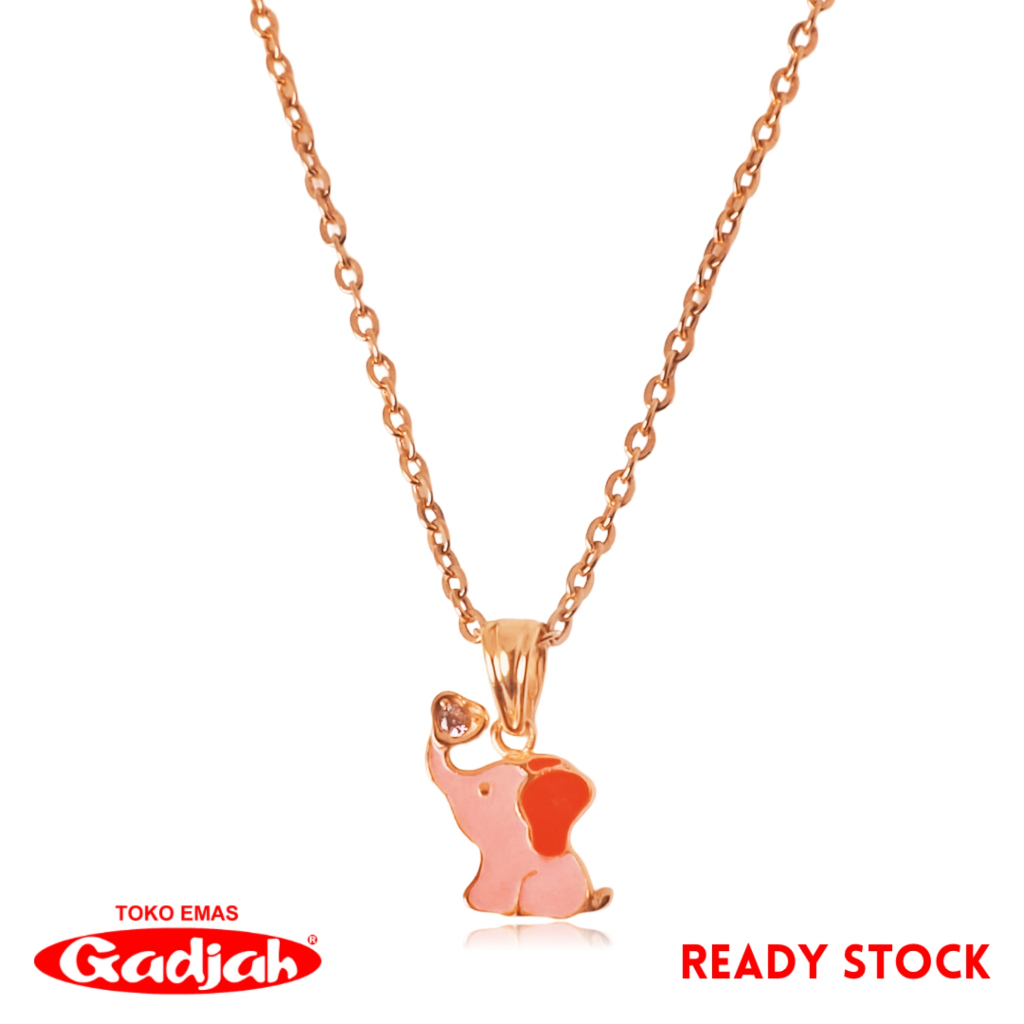 Kalung Emas Anak New Fancy Gajah Pink - Toko Emas Gadjah