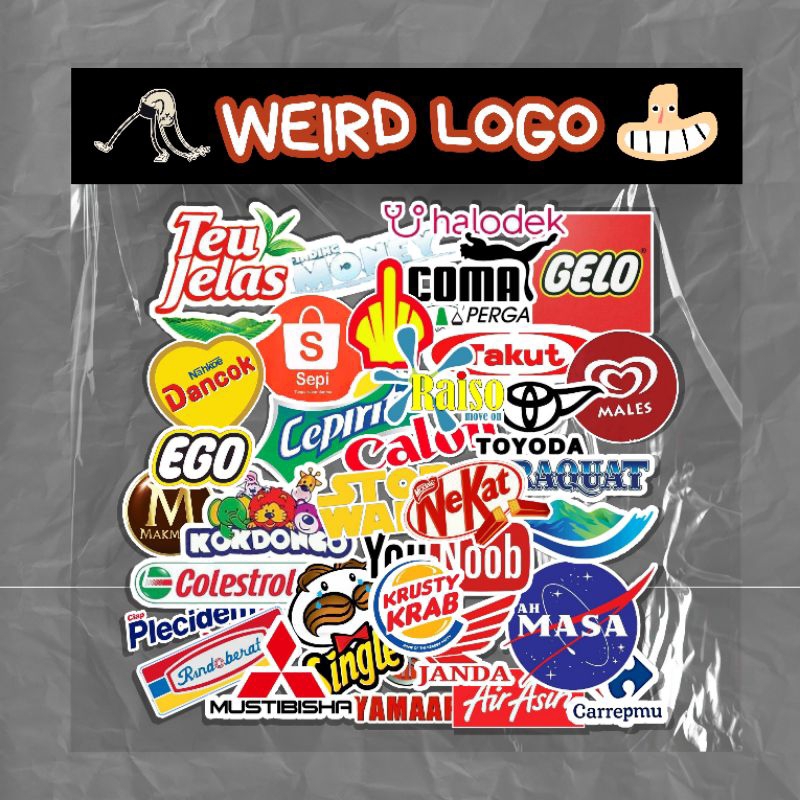 

60PCS+ STICKER LOGO PLESETAN | LOGO MEME STICKER | STICKER WEIRD LOGO | LOGO PLESETAN STICKER MOTOR | STICKER MEME