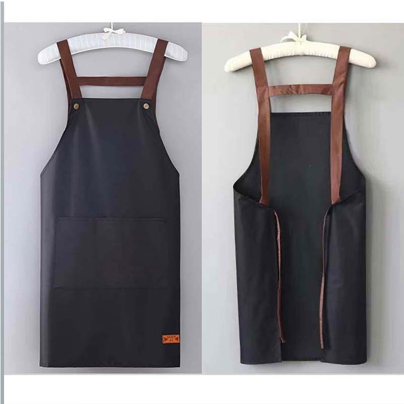 Celemek Polos Celemek Waterproof Barista Seragam Kerja Celemek Kain Gaya Sederhana