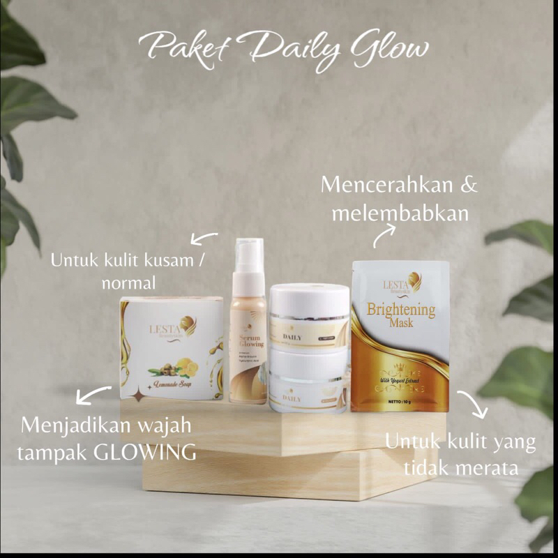LESTA BEUTYSKIN PERAWATAN WAJAH PAKET DAILY TERMURAH DAN TERLARIS PAKETAN KUMPLIT