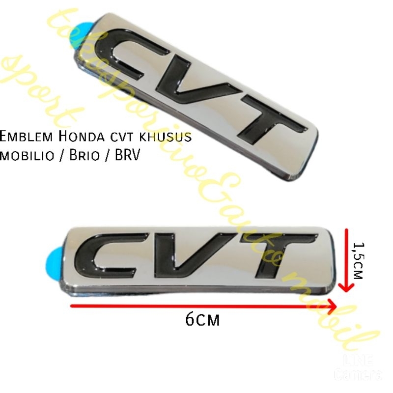 EMBLEM TULISAN HONDA CVT MOBILIO BRV BRIO CHROME HONDA CVT
