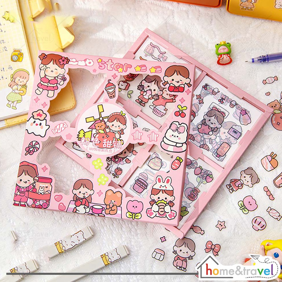 

CEPAT HOVELSHOP 1 Lembar Stiker Set Kartun Motif Lucu Scrap Book Phone Case Botol Decoration Waterproof