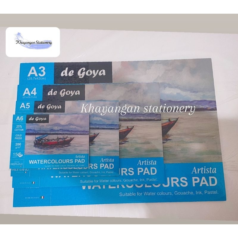 

de Goya Watercolor Pad Cold Press 200gsm | Buku Skatch Cat Air 200gsm