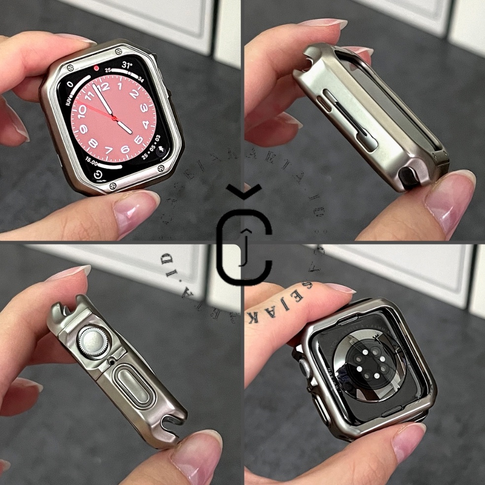 KODE O1B8  TANPA JAM   XSHOCK  Bumper Electroplated Soft Case Apple Watch  Series ULTRA 9 8 7 SE 6 5