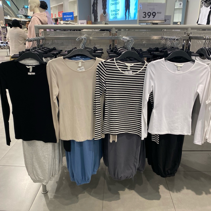 Kaos Basic lengan panjang H&M Original Store