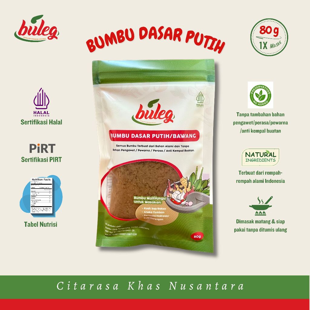 

Buleg Bumbu Dasar Putih / Bawang - Pack 80 g