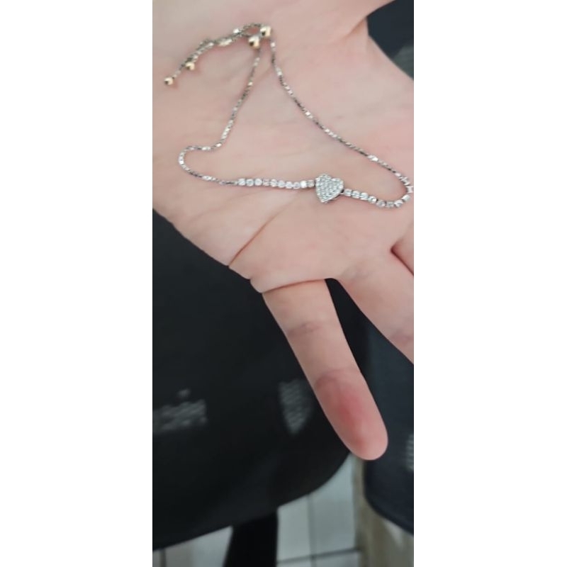 gelang rantai plat tifani emas asli putih white gold 375 8k murah hwt