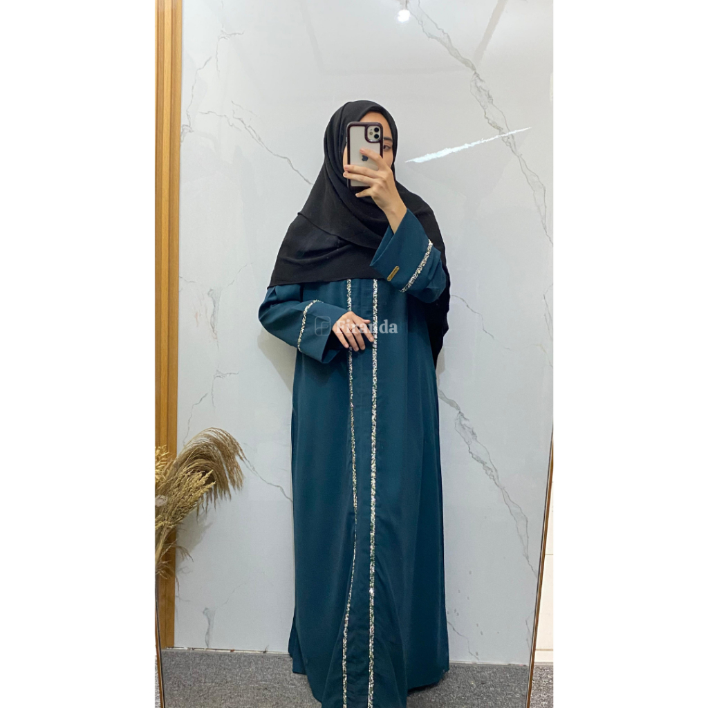NEW FIRANDA ABAYA NAZWA - GAMIS ARAB HITAM WANITA DEWASA MEWAH PAYET BASIC DRESS UMROH LEBARAN