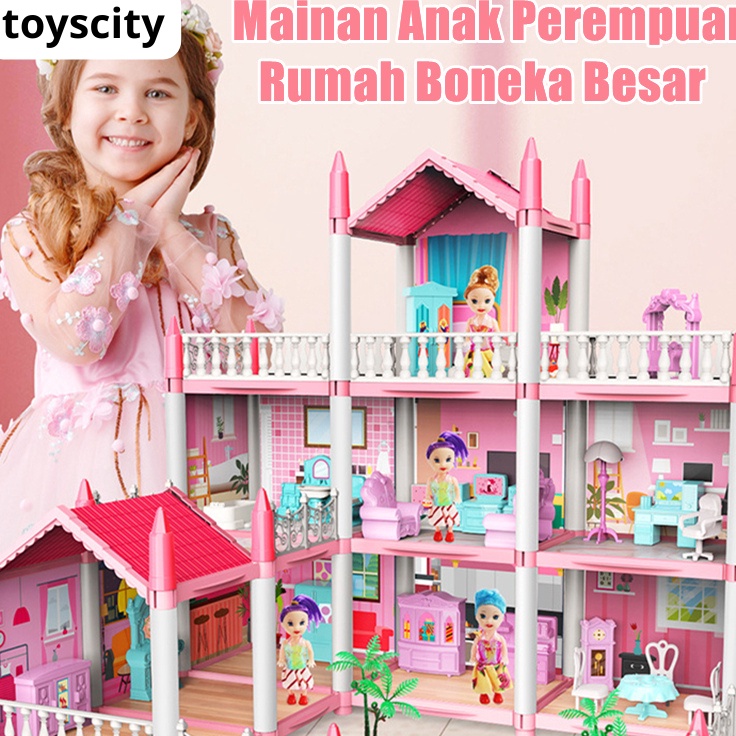 Mainan Rumah Boneka Princess Castle Besar  Mainan Rumah Rumahan Anak Perempuan  Plush princess dollh