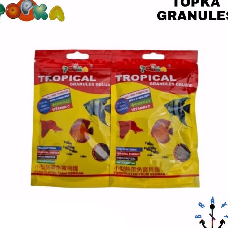 Produk Istimewa  Makanan Ikan Hias glowfish gupy cupang TOPKA TROPIKAL GRANULES