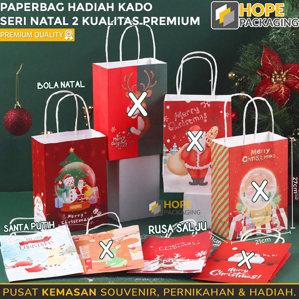 

GEBYAR PROMO Paper Bag Kantong Hadiah Natal Tas Kado Christmas Tas Jinjing Souvenir Hampers Natal Goodie Bag Souvenir Paper Bag Parcel Kue Hadiah Natal