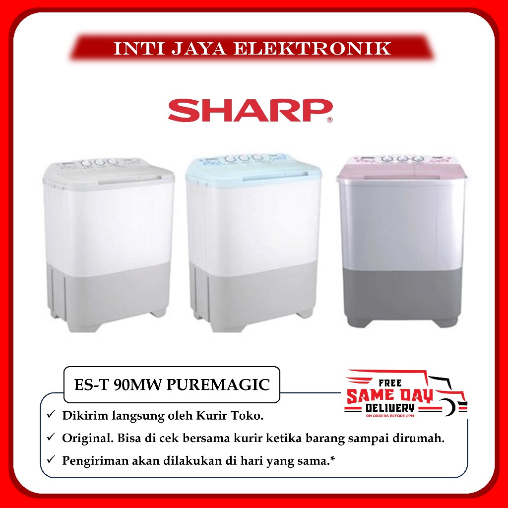 MESIN CUCI SHARP 9KG 2 TABUNG 90MW 9 KG 90 MW EST90MW