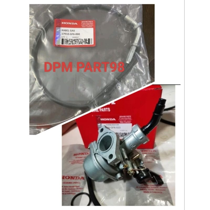 Karburator GF6+kabel gas Honda win 100/Win 100 kode part GF6