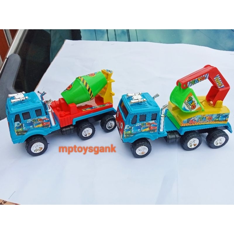 Mainan Anak Laki Laki Mobil Truk Beko/Truk Molen Friction