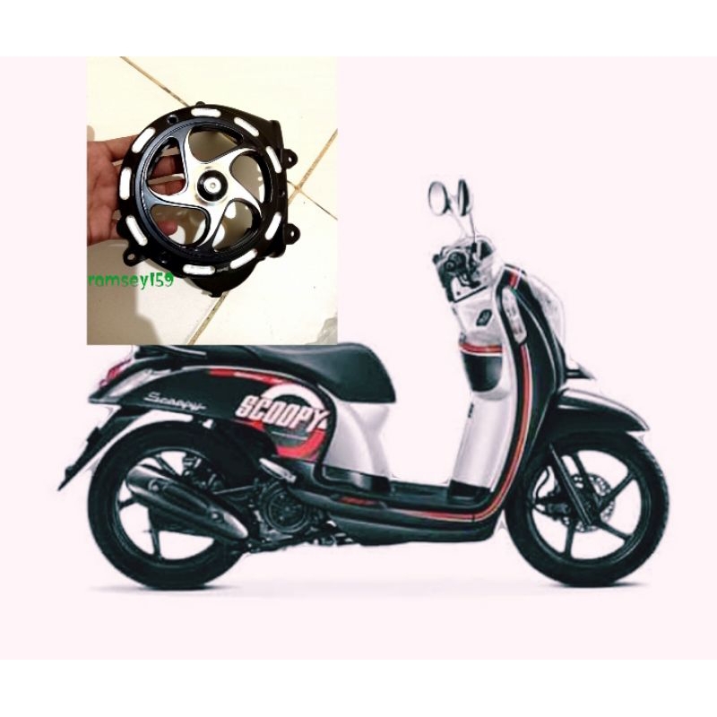 cover kipas Scoopy fi esp 2015-2017 set spiner full cnc cover pelindung kipas set spiner Scoopy esp 