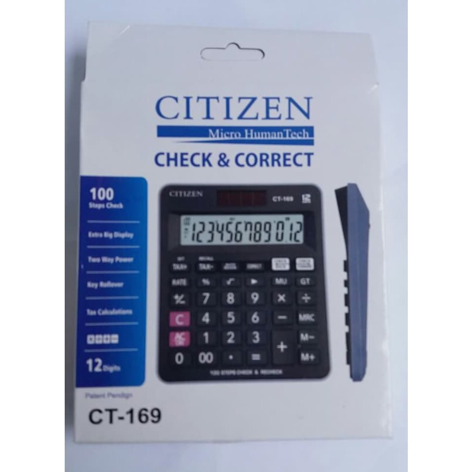 

KALKULATOR CITIZEN CT 169 KALKULATOR 12 DIGIT CHECK DAN CORRECT SUPER GRADE a D2R7