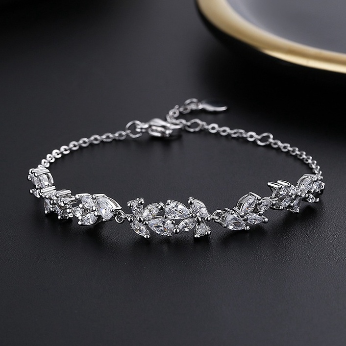 KODE L76P Gelang ORI Gelng Titanium Wanita Perak Asli 925 Bersertifikat PermataWanita Anti Karat Gel