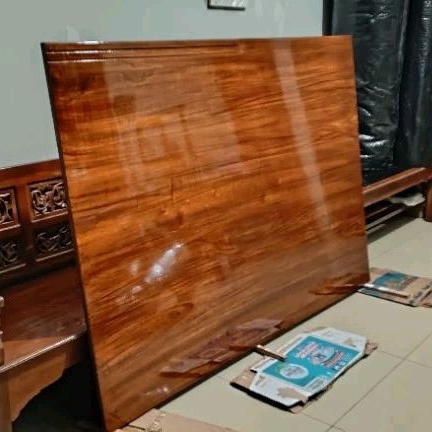 CUSTOM PAPAN DAUN MEJA KAYU MAHONI, MEJA KAYU MINIMALIS ESTETIK.