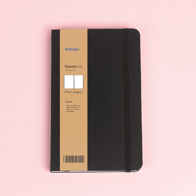 

bukuqu Sketchbook A5 2 gsm Hardcover Portrait Notebook gambar Lukis Cat Air tebal x F3P9