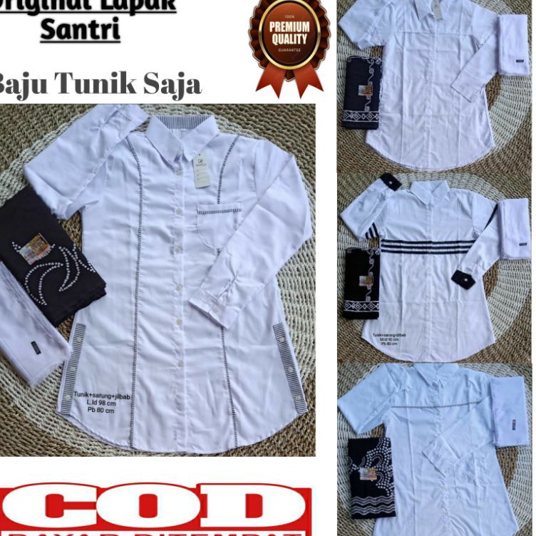 Baju Santri Putri  Tunik Santri Putri Toyobo Putih Polos  Tunik Santriwati  Atasan Santriwati Atasan
