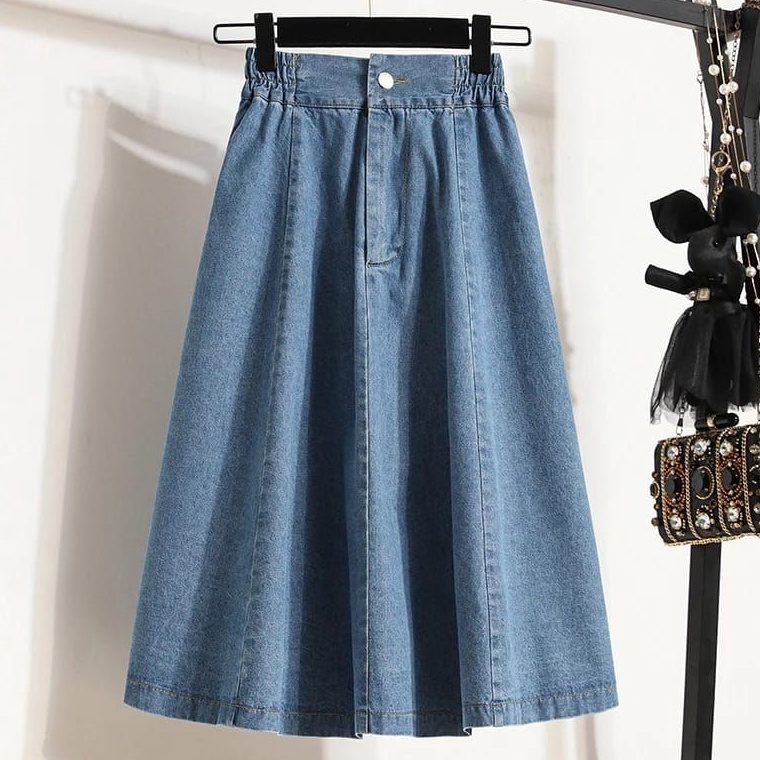 KODE M93H Rok Jeans Bella  Rok Jeans Wanita A Line  Rok Jeans Bella A Line