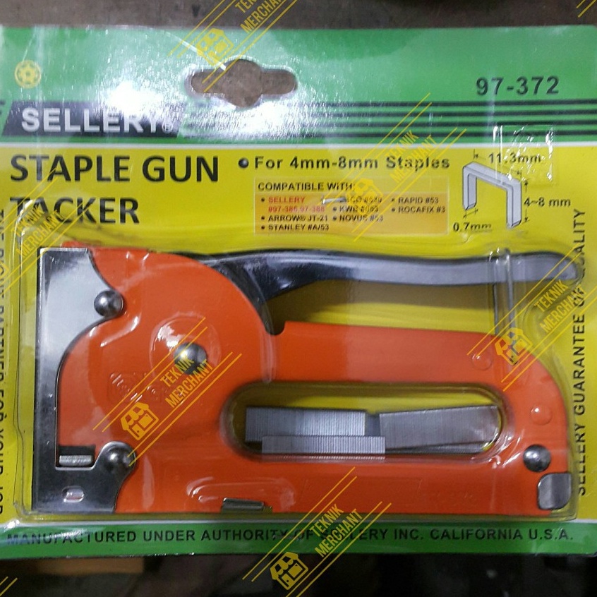 

STAPLE GUN TACKER STAPLER STAPLES TEMBAK BESI MERK SELLERY x J6Z3