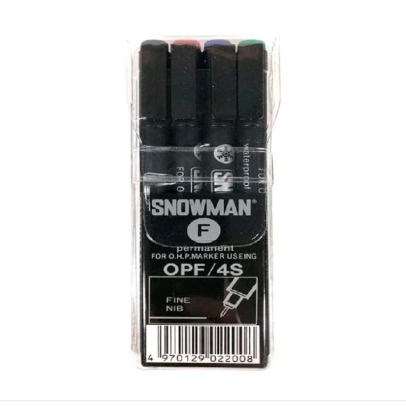 

Spidol Snowman OHP Marker OPF/4S Marker Permanen Set 4 Warna