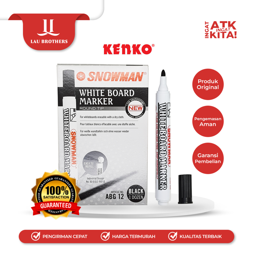 

SNOWMAN SPIDOL PAPAN TULIS/ WHITEBOARD MARKER ABG-12 (1PC)