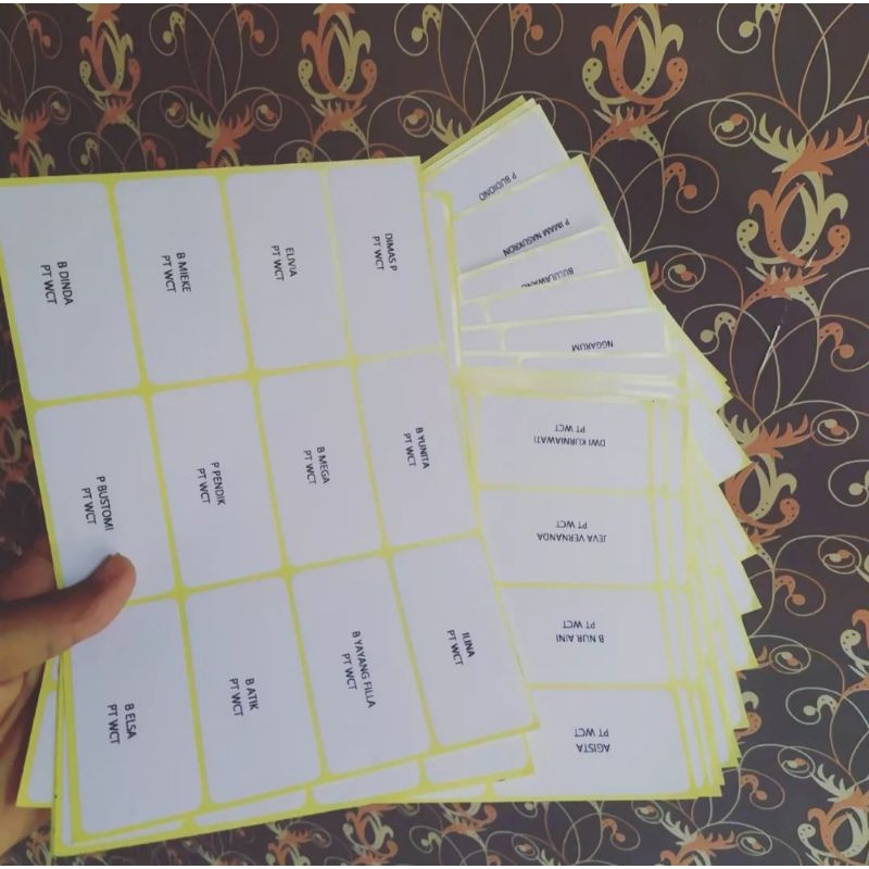 

stiker Label 103 & Cetak nama Undangan
