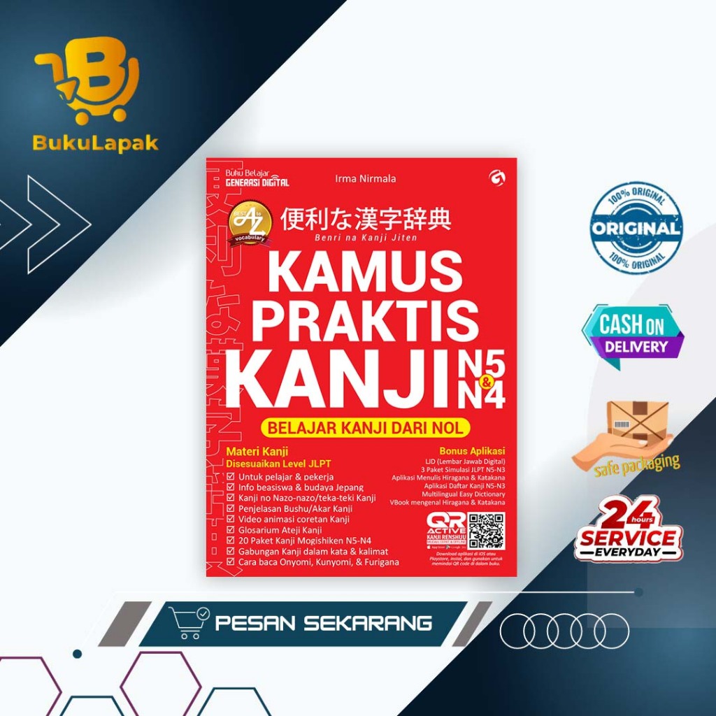 KAMUS KANJI - KAMUS PRAKTIS KANJI N5-N4 - BUKU KANJI